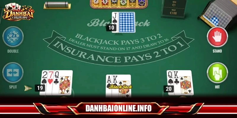 Hướng dẫn chơi Blackjack với các hành động tùy biến